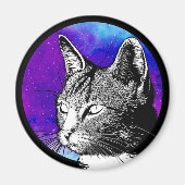 Aimant Nebula, chat spatial cool (Devant)