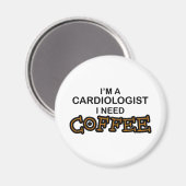 Aimant Need Coffee - Cardiologue (Recto/Verso)