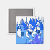 Aimant Néerlandais bleu, Filles (Recto/Verso)