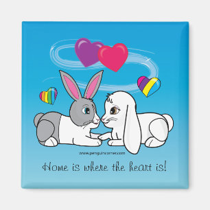 Aimant Néerlandais et lapin de Lop : là où le coeur es