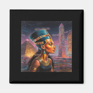 Aimant Nefertiti afro-américaine reine noire graphique