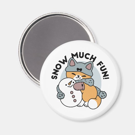 Aimant Neige beaucoup amusant Chat hiver vacances Design (Recto/Verso)