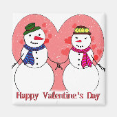 Aimant Neige en amour - Heureuse Sainte-Valentin (Devant)