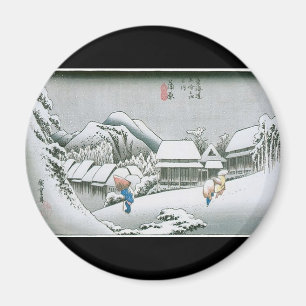 Aimant Neige nocturne à Kambara, Japon vers 1831-1834