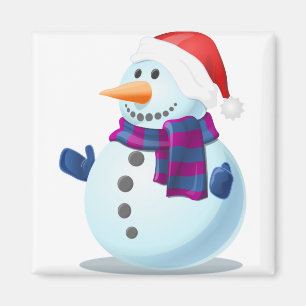 Aimant Neige Snowman Froid hiver Gants congelés Écharpe