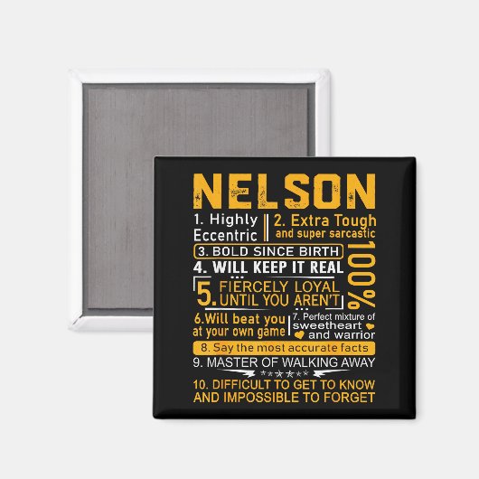 Aimant Nelson Name Shirt D Nelson Last Name  (Recto/Verso)