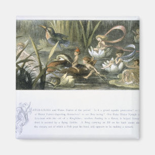Aimant Nénuphars et fées de l'eau, illustration de