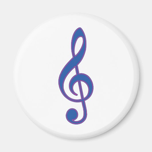 Aimant Neon Blue Treble Clef (Devant)