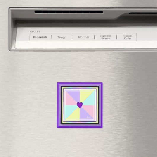 Aimant NEON & coeur violet battre (In Situ (Lave-vaisselle))