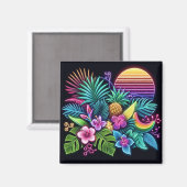 Aimant Néon coloré tropical/hawaïen (Recto/Verso)