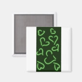 Aimant Neon Hearts Green (Recto/Verso)