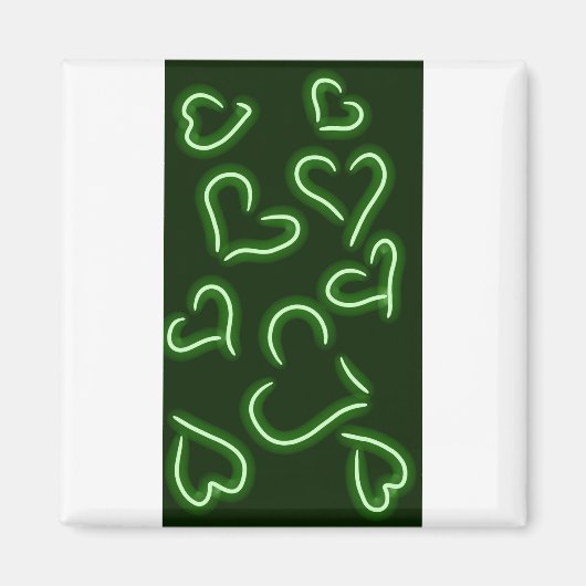 Aimant Neon Hearts Green (Devant)