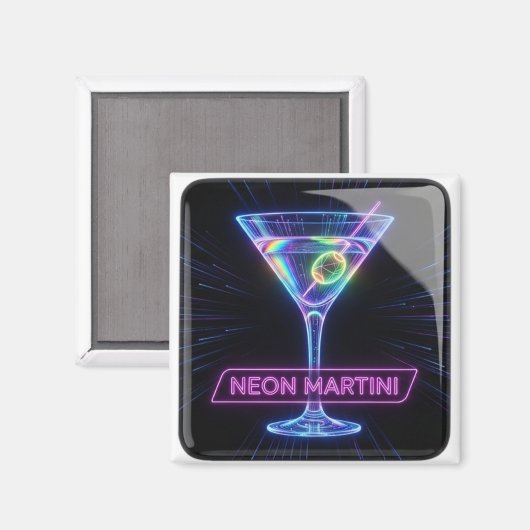 Aimant Neon Martini Glow (Recto/Verso)