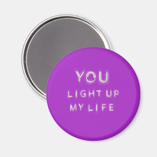 Aimant Neon signe Tu illumines ma vie - violet (Recto/Verso)