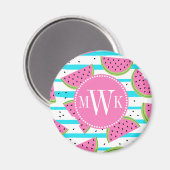 Aimant Neon Watermelon on sur Stripes Motif (Recto/Verso)