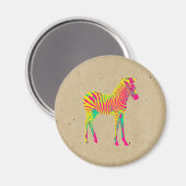 Aimant Neon Zebra Baby Animal Psychedelic mignon Funky (Recto/Verso)