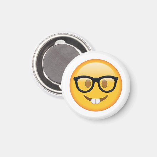 Aimant Nerd avec lunettes - Emoji (Recto/Verso)