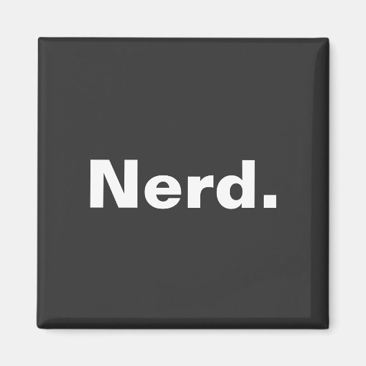 Aimant Nerd un mot blanc texte minimalisme drôle design (Devant)