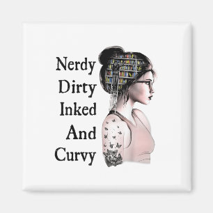 Aimant Nerdy Dirty Enked &amp; Curvy Reading Amateurs Tat