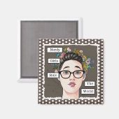 Aimant Nerdy Girls dirigent le monde (Recto/Verso)
