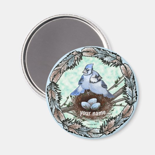 Aimant Nest bleu Jay (Recto/Verso)
