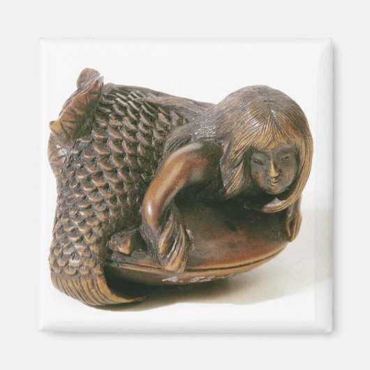 Aimant Netsuke taillé en forme de sirène (Devant)