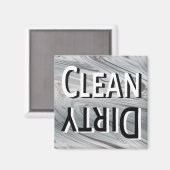 Aimant Nettoyage sec moderne gris réversible lave-vaissel (Recto/Verso)
