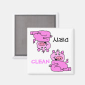 Aimant "NETTOYÉ / SALE" Lave-vaisselle rose (Recto/Verso)