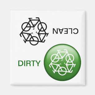 Aimant "NETTOYÉ / SALE" Recycle lave-vaisselle magnétique