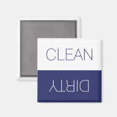 Aimant Nettoyer Dirty indicateur marine bleu blanc lave-v (Recto/Verso)