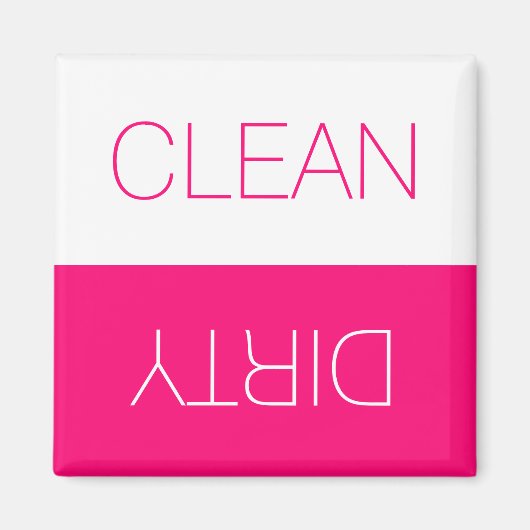 Aimant Nettoyer Lave-vaisselle indicateur rose chaud mode (Devant)