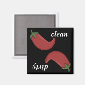 Aimant Nettoyer ou saler chili poivrons lave-vaisselle ma (Recto/Verso)