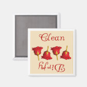 Aimant Nettoyer / Sale (Roses rouges) (Recto/Verso)