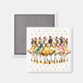 Aimant Neuf Dames | Douze jours de Noël (Recto/Verso)