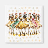 Aimant Neuf Dames | Douze jours de Noël (Devant)