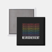 Aimant Neurodivergent Neurodiversité Rainbow Adhd Asd (Recto/Verso)