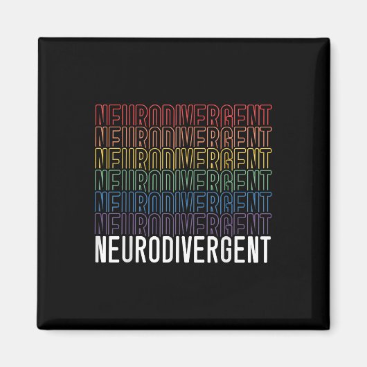 Aimant Neurodivergent Neurodiversité Rainbow Adhd Asd (Devant)