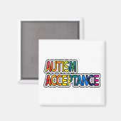 Aimant Neurodiversité Autisme Acceptation Rainbow Button  (Recto/Verso)