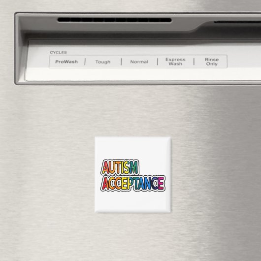 Aimant Neurodiversité Autisme Acceptation Rainbow Button (In Situ (Lave-vaisselle))