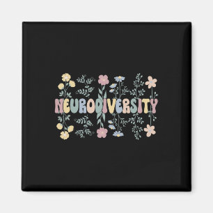 Aimant Neurodiversité Fleurs Autisme Neurodivergent 1