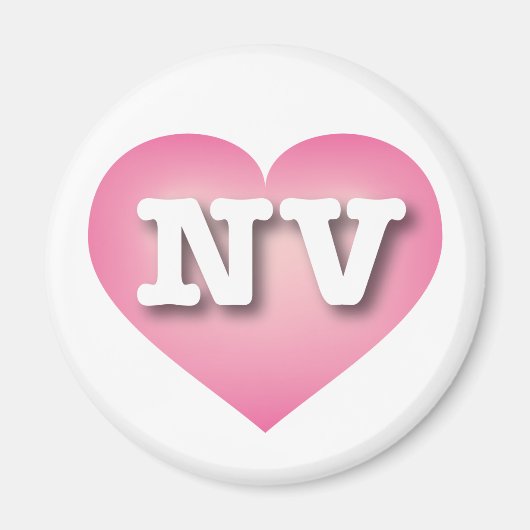 Aimant Nevada Pink Fade Heart - J'aime NV (Devant)