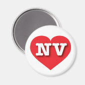 Aimant Nevada Red Heart - J'aime NV (Recto/Verso)