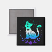 Aimant New Blue Gay Male Mlm Pride Flag, Astrology Cat  (Recto/Verso)