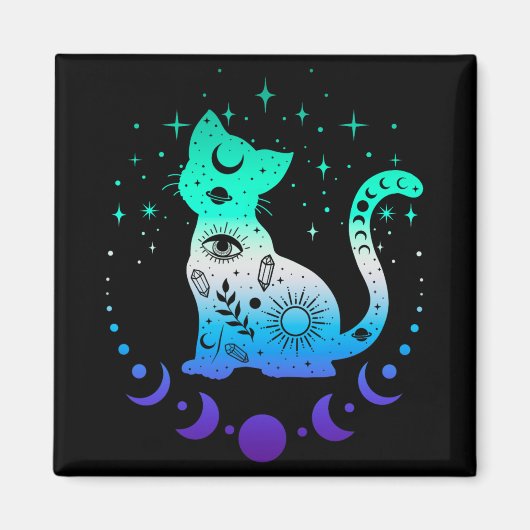 Aimant New Blue Gay Male Mlm Pride Flag, Astrology Cat (Devant)