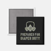 Aimant New Dad Prepared For Diaper Duty Funny Small  (Recto/Verso)