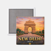 Aimant New Delhi Inde Capitale Découverte 🕌 (Recto/Verso)