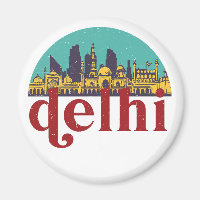 New Delhi Inde Vintage City Skyline Cityscape Art