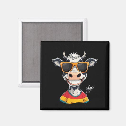 Aimant New Glarus Wi Usa Funny Cow Cartoon Design (Recto/Verso)