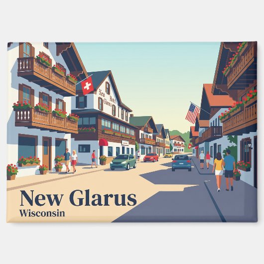 Aimant New Glarus, Wisconsin États-Unis (Recto)