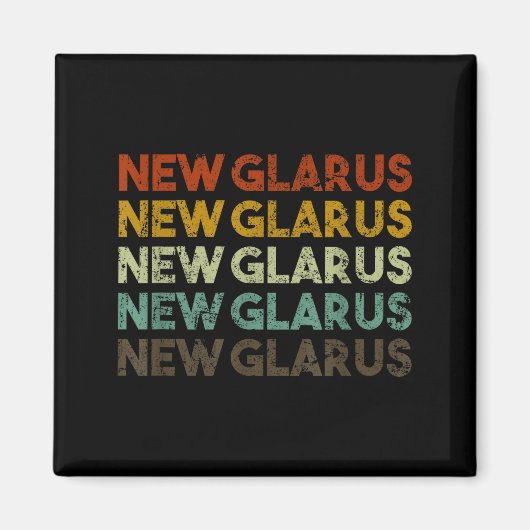 Aimant New Glarus Wisconsin Retro 80s Vintage Style (Devant)